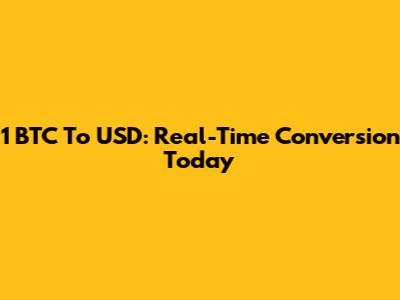 1 BTC To USD: Real-Time Conversion Today