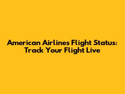 American Airlines Flight Status: Track Your Flight Live