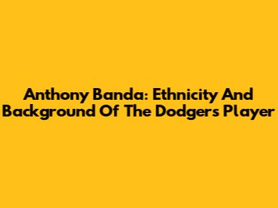 Anthony Banda: Ethnicity And Background Of The Dodgers Player