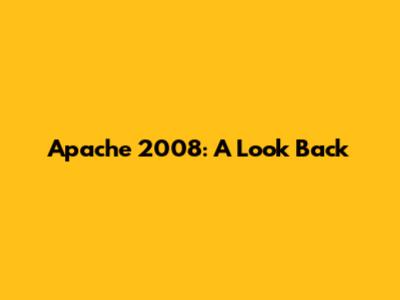 Apache 2008: A Look Back