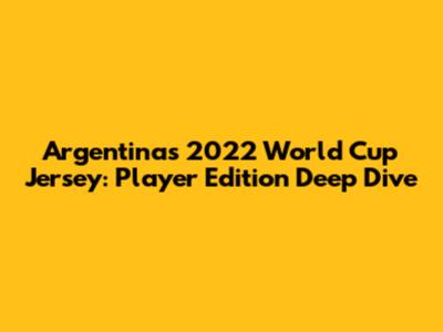 Argentina's 2022 World Cup Jersey: Player Edition Deep Dive