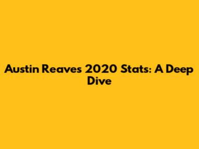 Austin Reaves' 2020 Stats: A Deep Dive