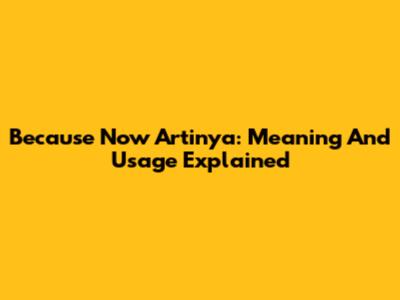 Because Now Artinya: Meaning And Usage Explained
