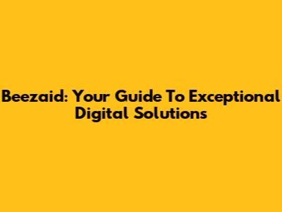 Beezaid: Your Guide To Exceptional Digital Solutions