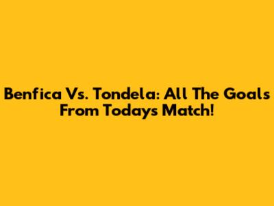 Benfica Vs. Tondela: All The Goals From Today's Match!