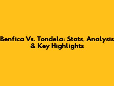Benfica Vs. Tondela: Stats, Analysis & Key Highlights