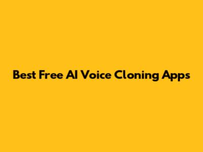 Best Free AI Voice Cloning Apps
