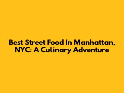 Best Street Food In Manhattan, NYC: A Culinary Adventure