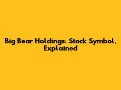 Big Bear Holdings: Stock Symbol, Explained