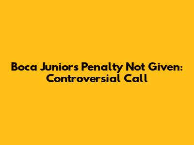 Boca Juniors Penalty Not Given: Controversial Call