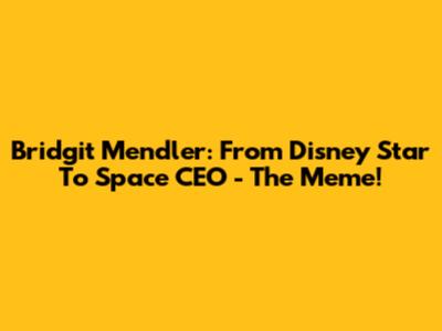 Bridgit Mendler: From Disney Star To Space CEO - The Meme!