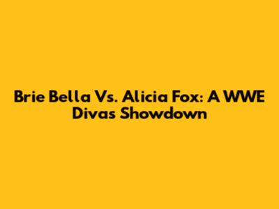 Brie Bella Vs. Alicia Fox: A WWE Divas Showdown