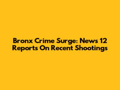 Bronx Crime Surge: News 12 Reports On Recent Shootings