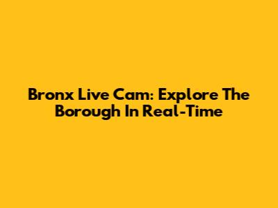 Bronx Live Cam: Explore The Borough In Real-Time