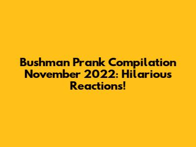 Bushman Prank Compilation November 2022: Hilarious Reactions!