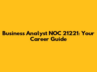 Business Analyst NOC 21221: Your Career Guide