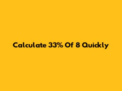 Calculate 33% Of 8 Quickly