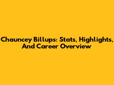 Chauncey Billups: Stats, Highlights, And Career Overview