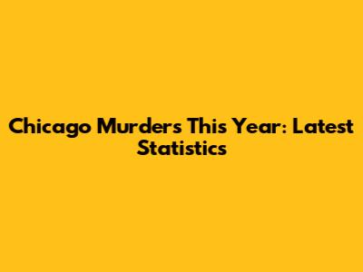 Chicago Murders This Year: Latest Statistics