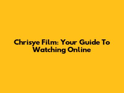 Chrisye Film: Your Guide To Watching Online