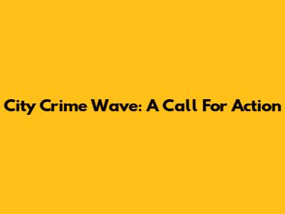 City Crime Wave: A Call For Action