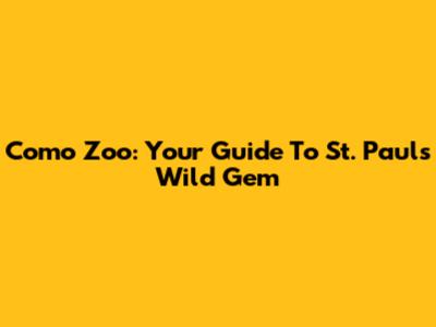 Como Zoo: Your Guide To St. Paul's Wild Gem