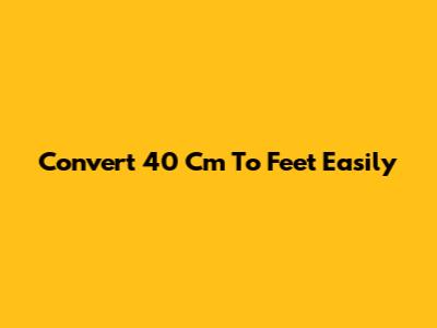 Convert 40 Cm To Feet Easily
