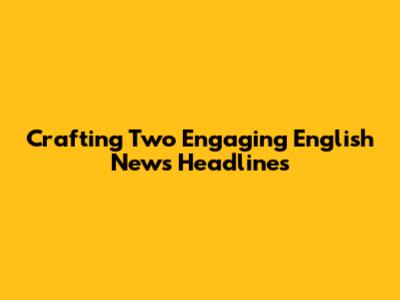 Crafting Two Engaging English News Headlines