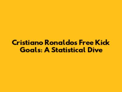 Cristiano Ronaldo's Free Kick Goals: A Statistical Dive