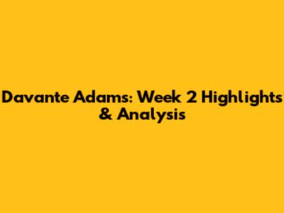 Davante Adams: Week 2 Highlights & Analysis