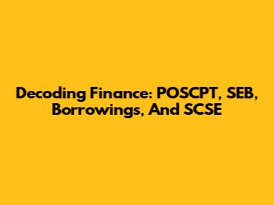 Decoding Finance: POSCPT, SEB, Borrowings, And SCSE