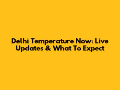 Delhi Temperature Now: Live Updates & What To Expect