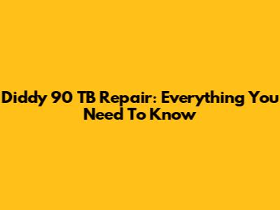 Diddy 90 TB Repair: Everything You Need To Know