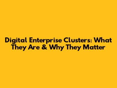Digital Enterprise Clusters: What They Are & Why They Matter