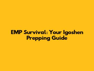 EMP Survival: Your Igoshen Prepping Guide