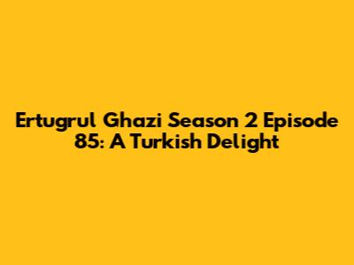 Ertugrul Ghazi Season 2 Episode 85: A Turkish Delight