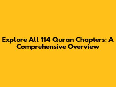 Explore All 114 Quran Chapters: A Comprehensive Overview