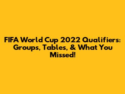 FIFA World Cup 2022 Qualifiers: Groups, Tables, & What You Missed!