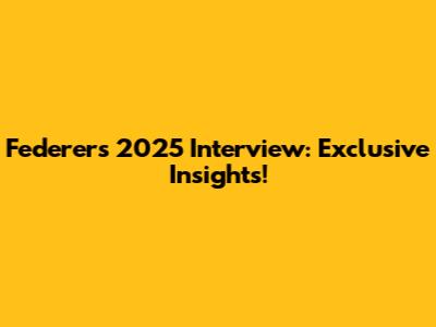 Federer's 2025 Interview: Exclusive Insights!