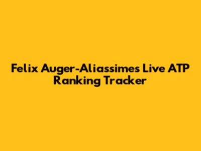 Felix Auger-Aliassime's Live ATP Ranking Tracker