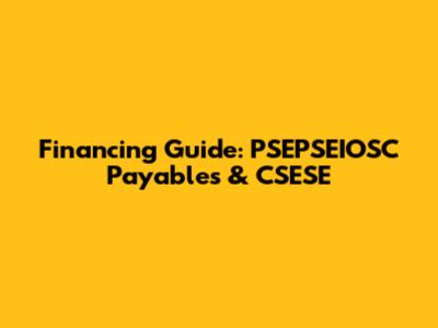 Financing Guide: PSEPSEIOSC Payables & CSESE