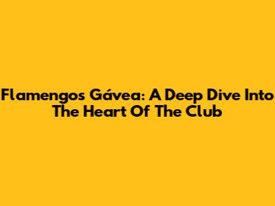 Flamengo's Gávea: A Deep Dive Into The Heart Of The Club
