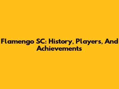 Flamengo SC: History, Players, And Achievements
