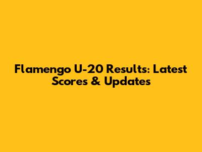 Flamengo U-20 Results: Latest Scores & Updates