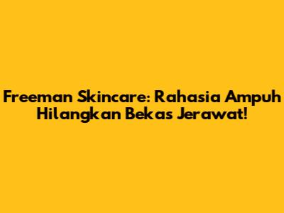 Freeman Skincare: Rahasia Ampuh Hilangkan Bekas Jerawat!