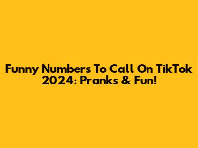 Funny Numbers To Call On TikTok 2024: Pranks & Fun!