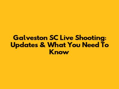 Galveston SC Live Shooting: Updates & What You Need To Know