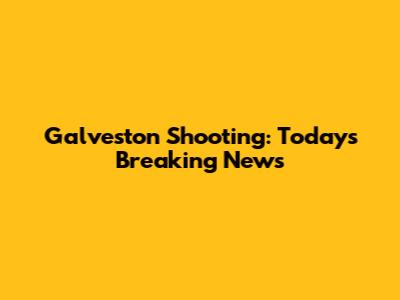 Galveston Shooting: Today's Breaking News