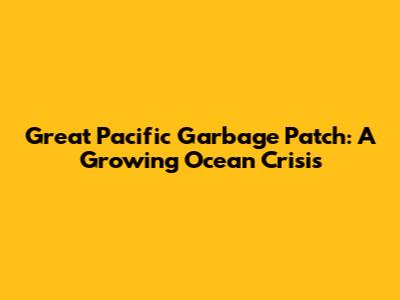 Great Pacific Garbage Patch: A Growing Ocean Crisis