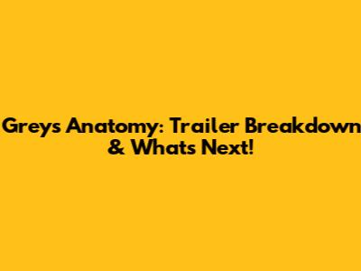 Grey's Anatomy: Trailer Breakdown & What's Next!